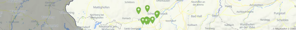 Kartenansicht für Apotheken-Notdienste in der Nähe von Manning (Vöcklabruck, Oberösterreich)